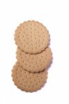 Three Round Biscuits Stock Photo