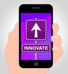 Innovate Online Represents Mobile Phone And Idea Stock Photo