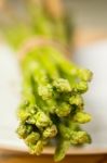 Bunch Of Fresh Asparagus Tie Stock Photo