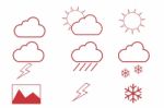 Weather Icon Set Stock Photo