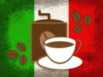 Italian Coffee Shows Cafeteria Beverage And Restaurant Stock Photo