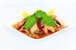 Hot Spicy Thai Cuisine Pork Salad Stock Photo