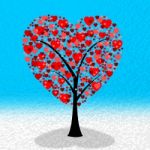 Hearts Tree Shows Valentines Day And Affection Stock Photo