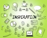 Inspiration Icons Indicates Inspiring Symbol And Positivity Stock Photo