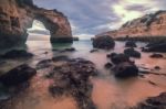 Beautiful Beach Of Albandeira Stock Photo