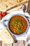 Lentil And Tomato Soup Stock Photo