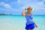 Beautiful Woman On Beach In Thailand Stock Photo