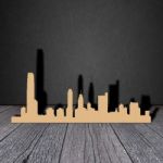 Paper City On Wood Stock Photo