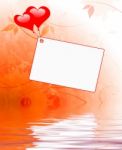 Heart Balloons On Note Displays Wedding Invitation Or Love Lette Stock Photo