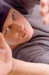 Young Man Wearing Woollen Cap Stock Photo