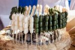 Traditional Dango, Japanese Dumpling, Made From Rice Flour Stock Photo