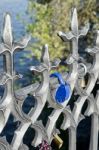 Padlocks On The Railings Of The Charles Bridge In Prague Stock Photo