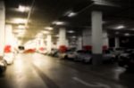 Abstract Blur Parking Car Indoor For Background Stock Photo