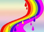 Rainbow Background Shows Dripping Art And Colorful
 Stock Photo