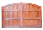 Large Wooden Gate Isolated On White Background Stock Photo