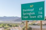 Sign On N7 Road In South Africa Stock Photo