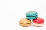 Closeup Macaroon On White Background Stock Photo