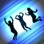 Abstract Background For Enjoy Jumping With Blue Light Stock Photo