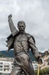 Statue Of Freddie Mercury In Montreux Switzerland Stock Photo