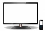 Led Or Lcd Tv And Remote Stock Photo