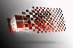 Abstract Digital Red Background Stock Photo