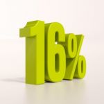 Percentage Sign, 16 Percent Stock Photo