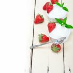 Organic Greek Yogurt And Strawberry Stock Photo