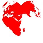 Heart World Map Globe Isolated Stock Photo