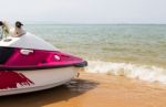 Pink  Jet Ski Stock Photo