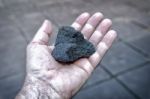 Coal In Hand Stock Photo