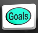 Goals Button Shows Aims Objectives Or Aspirations Stock Photo