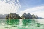 Beautiful Island And Green Lake ( Guilin Of Thailand ) Stock Photo