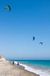 Learning To Kite Surf In Avidmou Cyprus Stock Photo