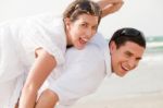 Love Couple Piggybacking Stock Photo