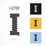 Creative I- Letter Icon Abstract Logo Design  Template Stock Photo