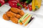 Buffalo Chicken Wings Served With Pinzimonio Stock Photo