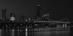 Story Bridge In Brisbane. Black And White Stock Photo