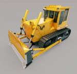 Heavy Crawler Bulldozer Stock Photo