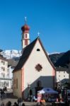 St. Antonio Chapel In Ortisei Stock Photo