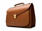 Brown Business Briefcase Isolated Stock Photo