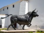 Ronda, Andalucia/spain - May 8 : Fighting Bull Statue Outside Th Stock Photo