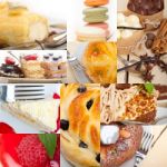 Fresh Dessert Cake Collage Stock Photo