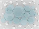 Silver Molecule And Hexagon Glass Science Background Stock Photo