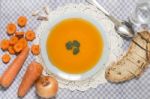 Homemade Carrot Soup Stock Photo