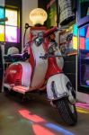 Lambretta 150 Scooter In The Motor Museum At Bourton-on-the-wate Stock Photo