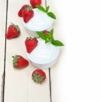 Organic Greek Yogurt And Strawberry Stock Photo