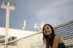 Portrait Of Thai Adult Beautiful Girl Relax And Smile Stock Photo