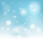 Snow Flakes Background Shows Winter Season Or Frozen Water Stock Photo