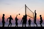 Beach Volleyball Stock Photo