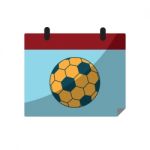 Soccer Ball Calendar Sport Flat Design Icon  Illustration Stock Photo